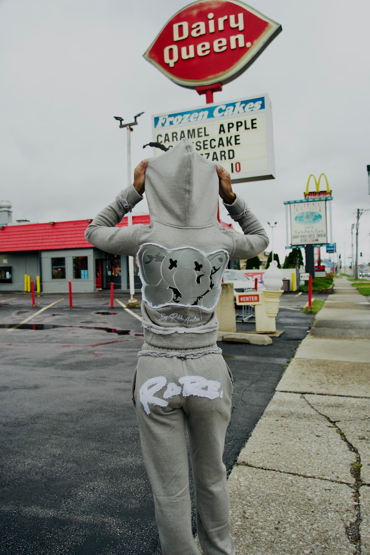 GREY Distress 2.0 Stuffed Elephant Zip Hoodie