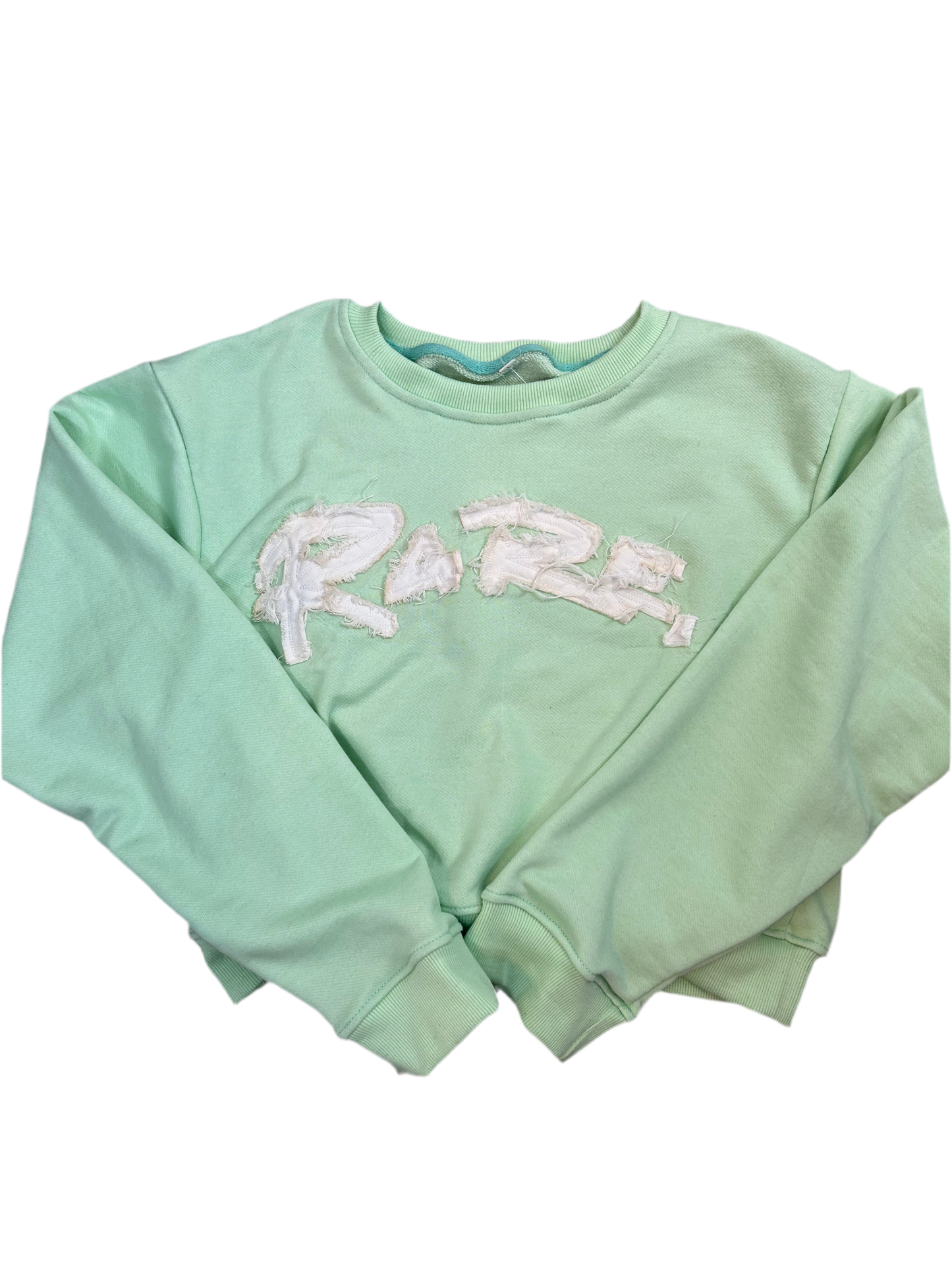 GREEN Distress Stuffed Elephant Cropped Crew Neck