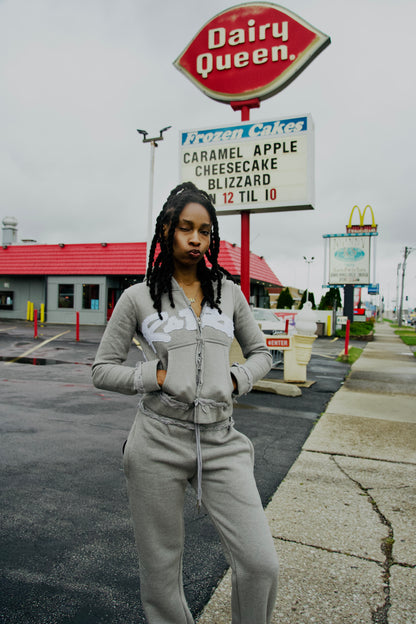 GREY Distress 2.0 Stuffed Elephant Zip Hoodie