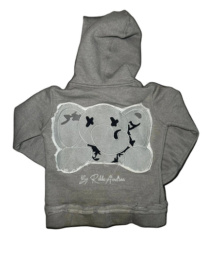 GREY Distress 2.0 Stuffed Elephant Zip Hoodie