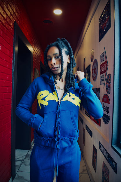 BLUE Distress 2.0 Stuffed Elephant Zip Hoodie