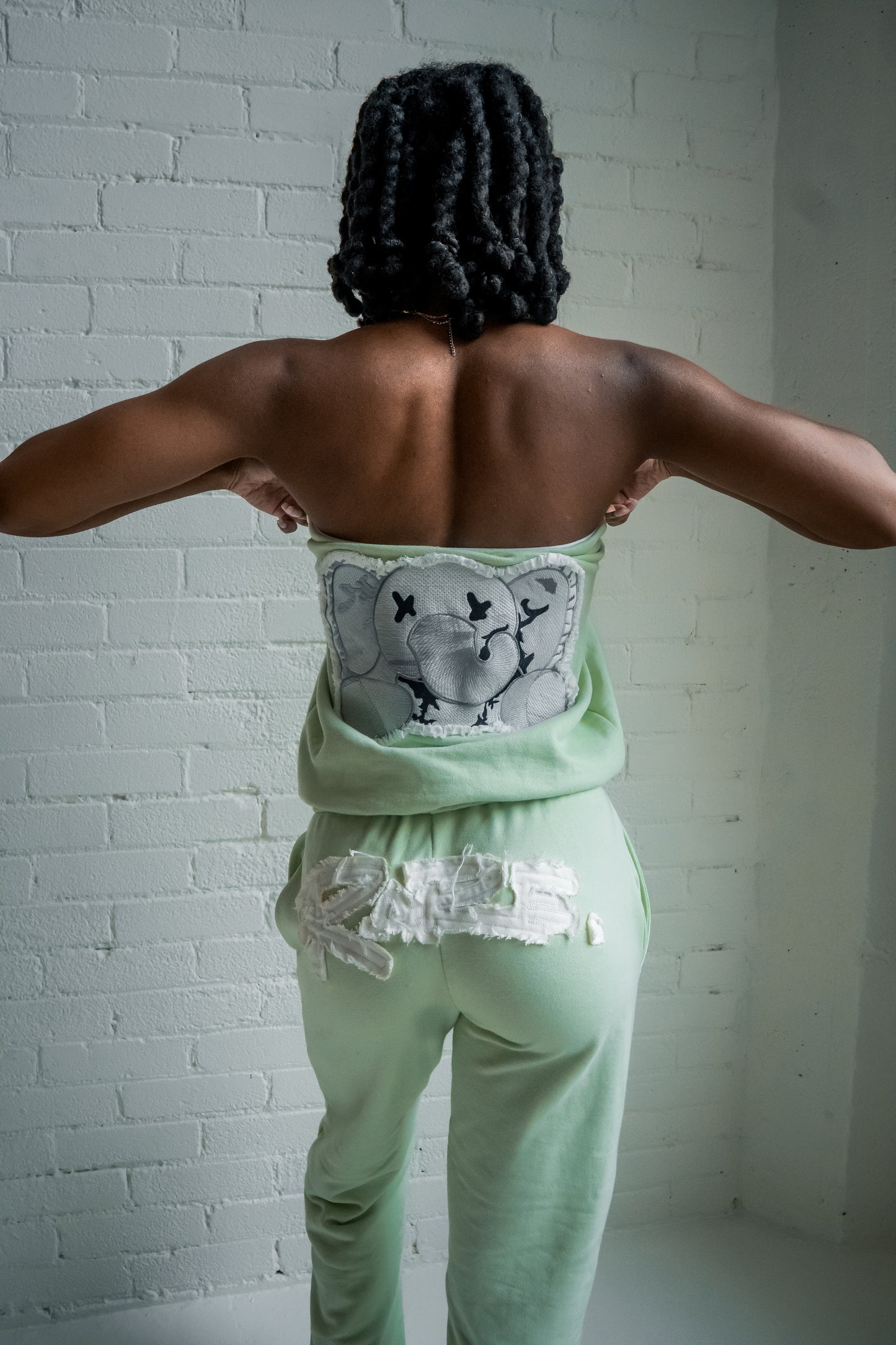 GREEN Distress Stuffed Elephant Tube Top