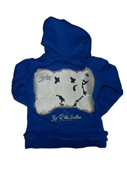 BLUE Distress 2.0 Stuffed Elephant Zip Hoodie